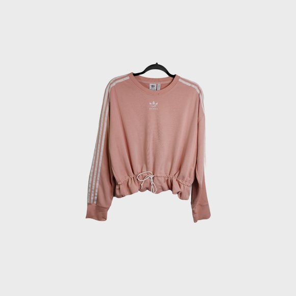 Adidas Sz L Sweatshirt Bellista 3 Stripes L/S Pink - Picture 1 of 5